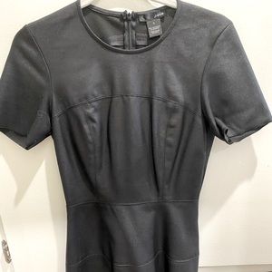 Aqua fit and flare faux leather dress